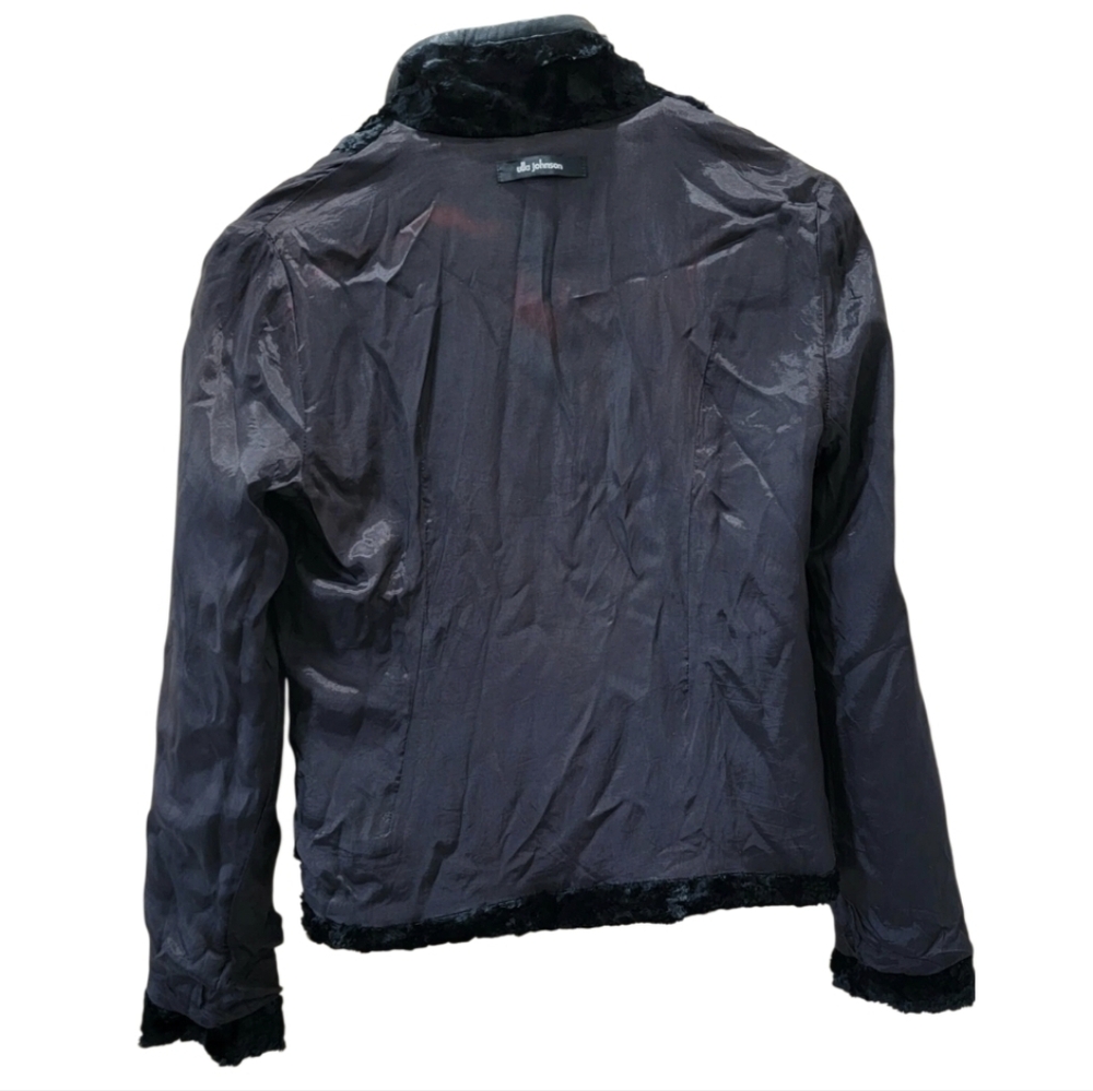 Ulla Johnson Black Faux Lamb Leather Trim Size M Women's Jacket Coat - Picture 8 of 10